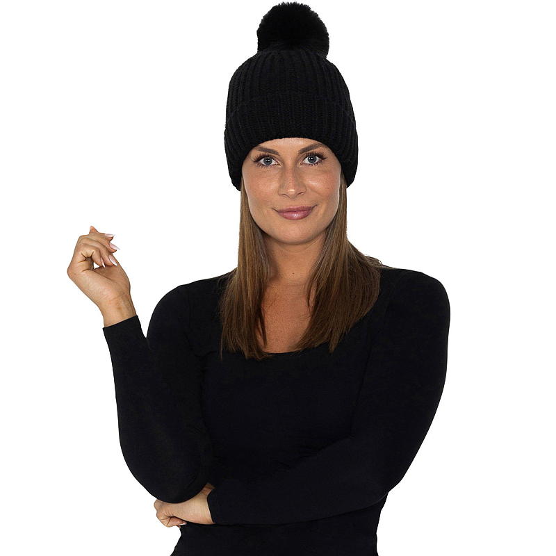 Gorro con forro de peluche, negro