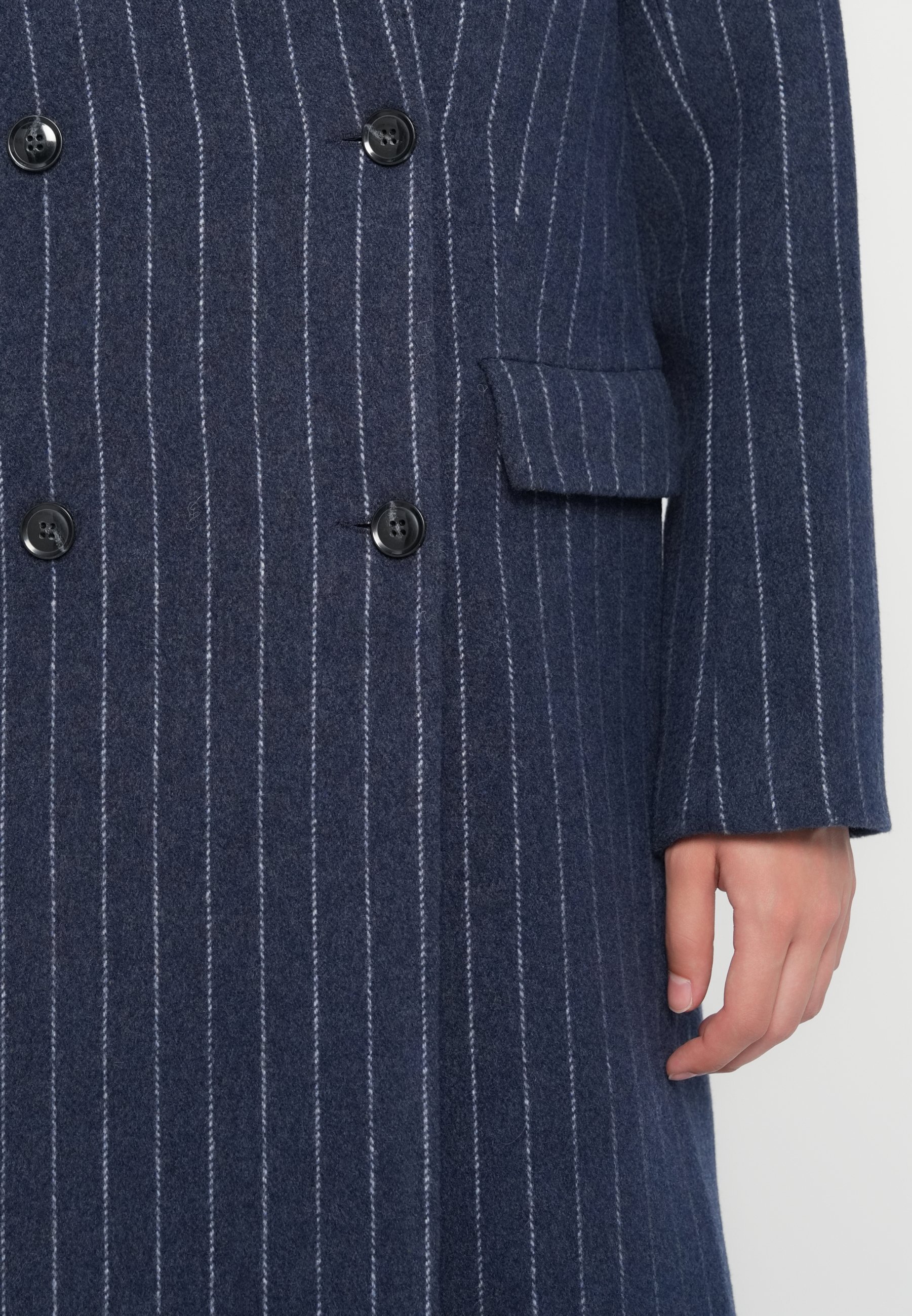 Samsøe Samsøe COAT - Płaszcz klasyczny - niebieski/szary