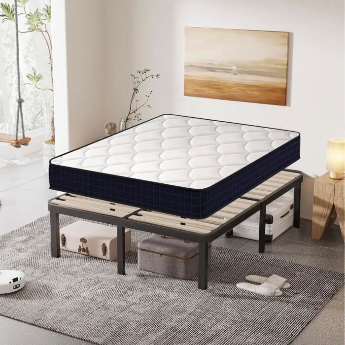 Conjunto de colchón y base de cama de 160x200cm - Frixovel Cama de 160x200 con base y colchón - Colchón de 160x200x16 - Base de cama de 160x200