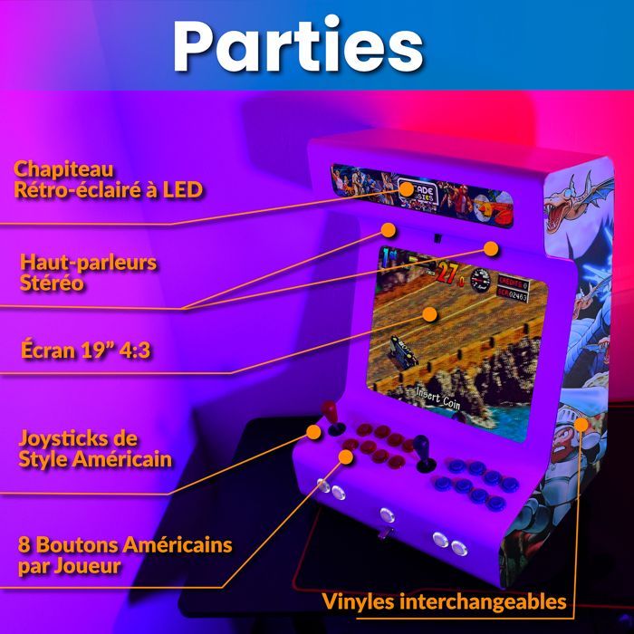 Máquina de Arcade Retrô - Branca - Console para Sala de Estar - Jogos Batocera Inclusos