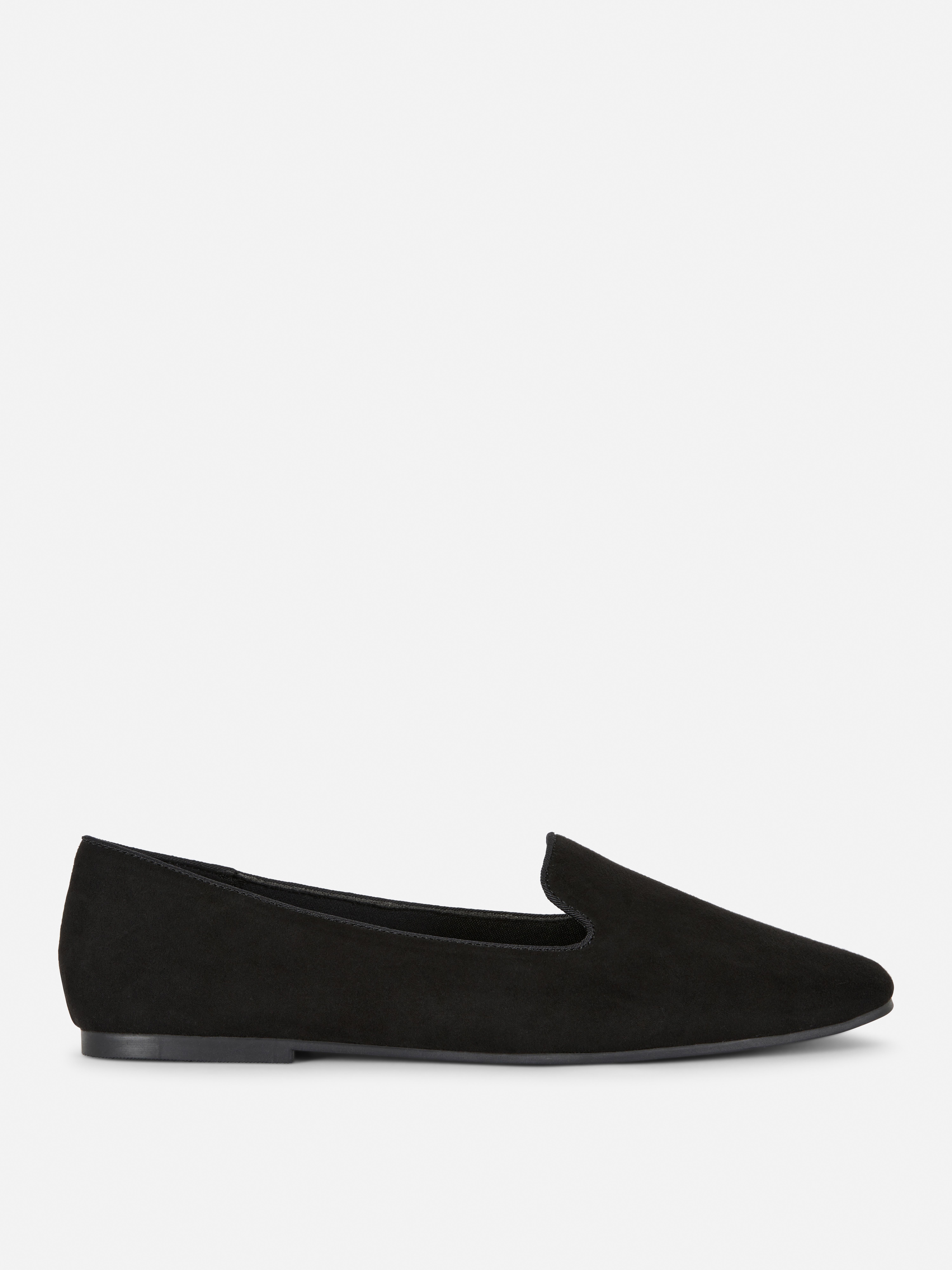 Pantofi cu toc plat din piele întoarsă Pantofi cu toc plat, vârf pătrat și model slip-on
