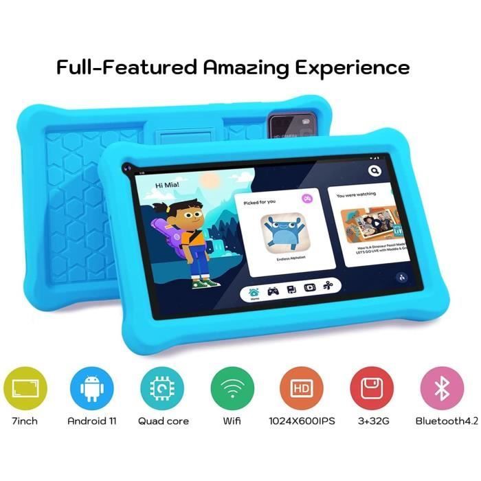 7-inch Kids Tablet, Android 11 Tablet, 64GB ROM, HD 1280*800 IPS Screen, Parental Controls, Google Play Store Certified