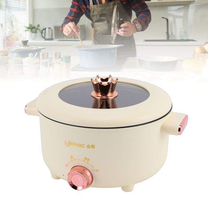Pentola elettrica da 3,5 litri, 3 impostazioni di temperatura, antiaderente, multifunzione per uso domestico - SALALIS
