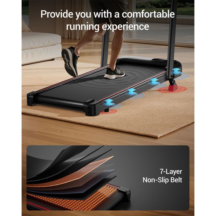 Tapis roulant ROBORE U18F - Inclinazione 15% - Velocità massima 10,5 km/h - Motore 2,5 HP - 3 livelli di inclinazione - Portata massima 136 kg - Display a LED