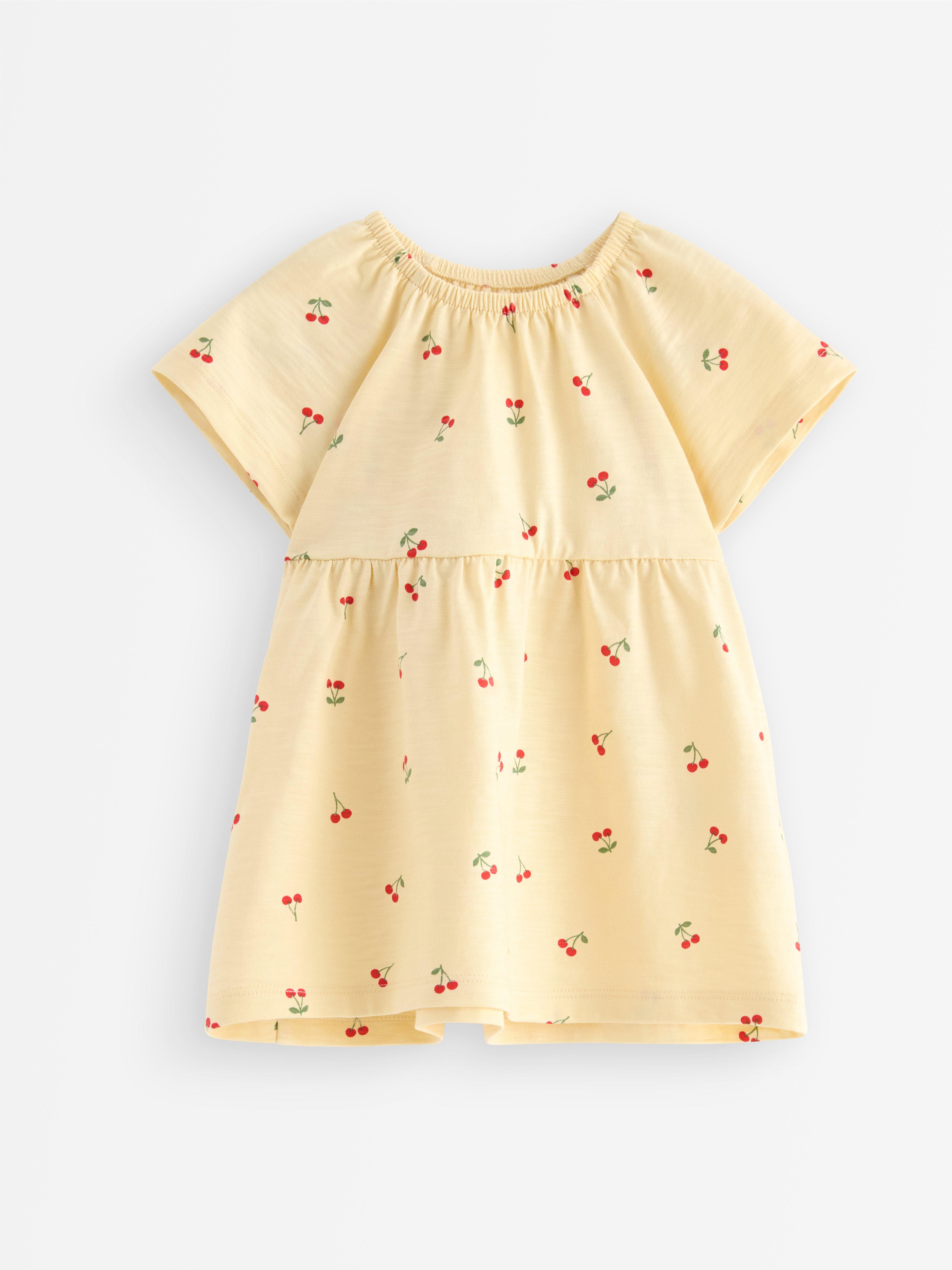 Vestido de manga curta amarelo claro