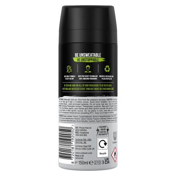 Deodorant antiperspirant Lynx Aerosol Epic Fresh 150ml