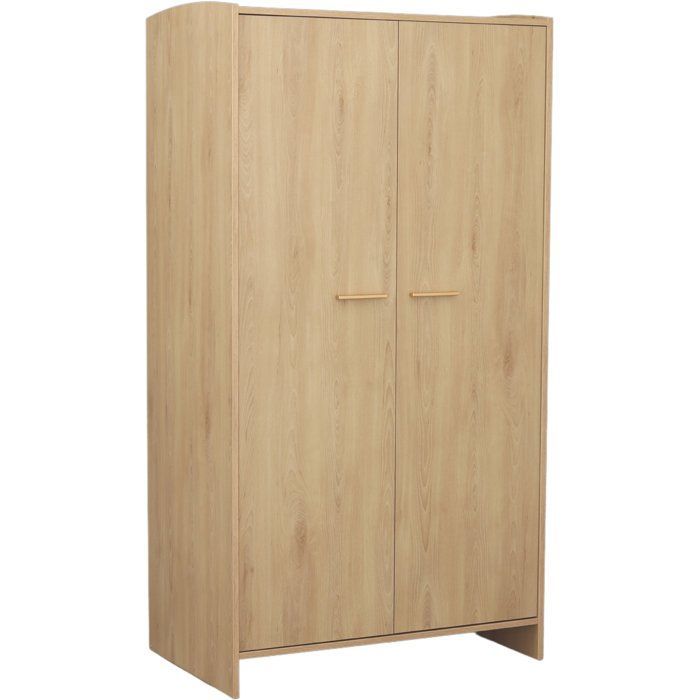 Conjunto de dormitorio infantil Trio - Cuna de 120 x 60 cm + cómoda + armario de 2 puertas - Adele - Haya/crema - SAUTHON