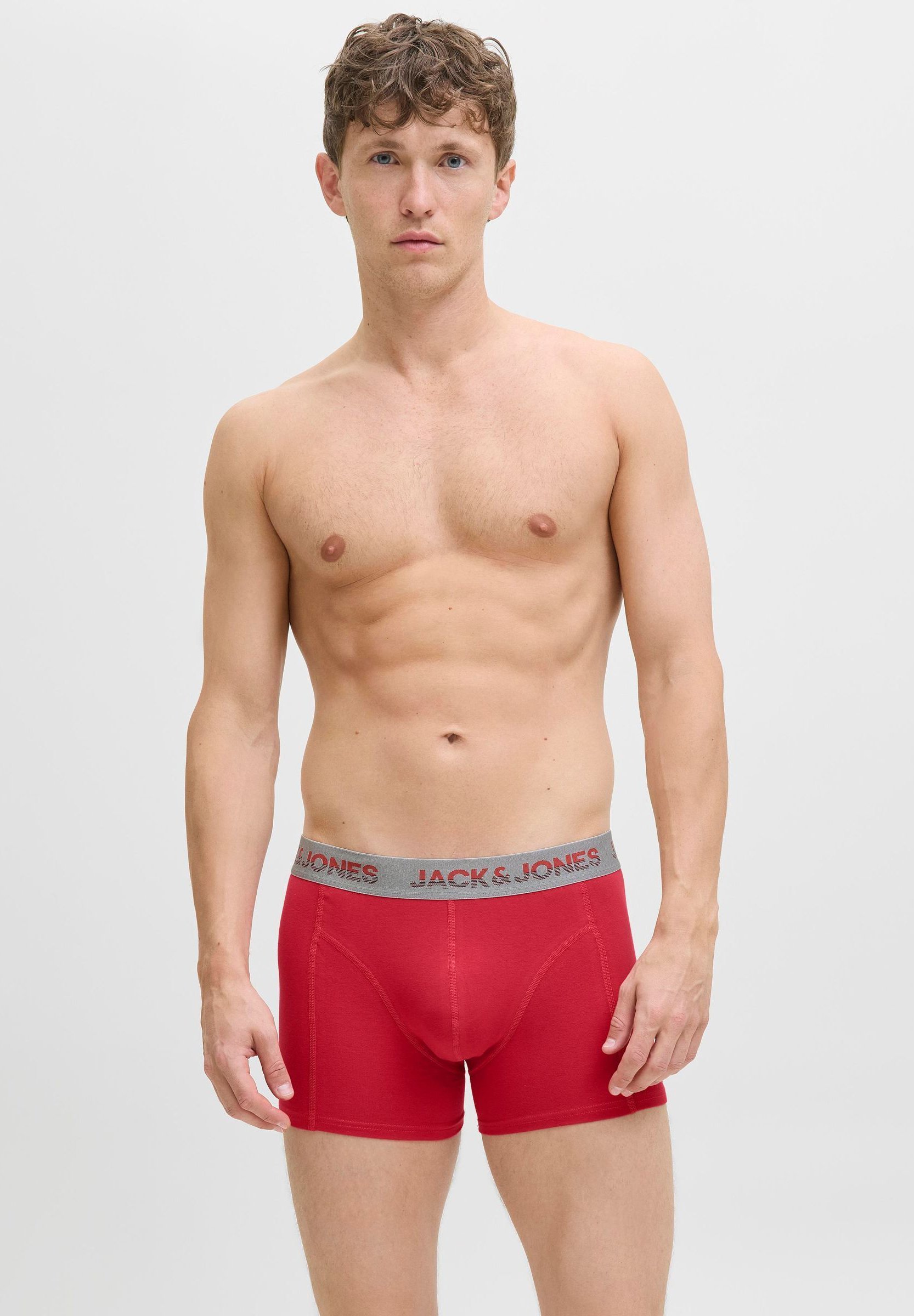 Jack & Jones 5er-Pack – Boxershorts – Dunkelblau (LGM) / Rokokorot / Schwarz / Schwarz