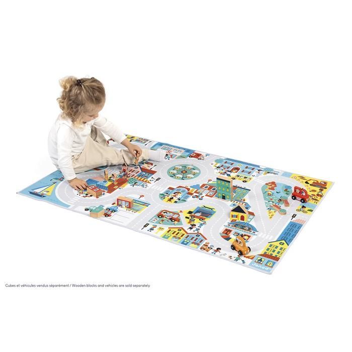 Spielmatte – JANOD – City Circuit – Rutschfest – 120 x 78 cm – Für Kinder ab 2 Jahren