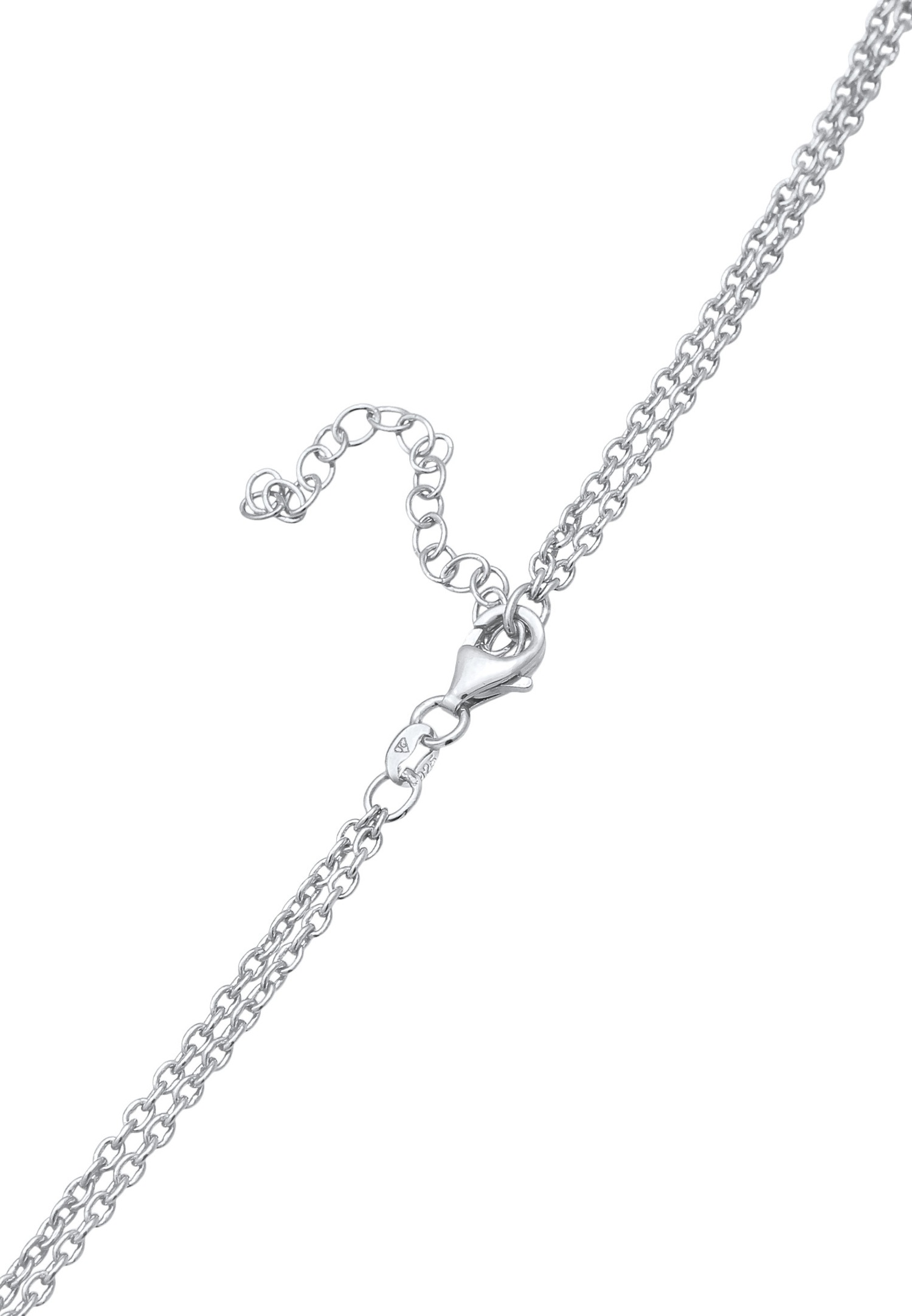 Elli Pendentif femme plaque geographique en argent massif 925