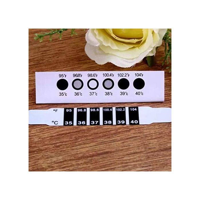 Paquete de 10 tiras termométricas reutilizables y flexibles para la frente de bebés y niños, marca YYV.