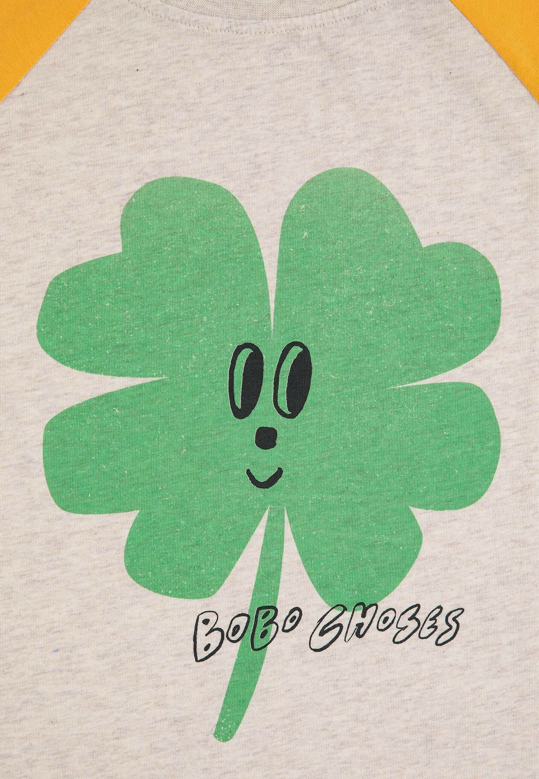 Bobo Choses Langarmshirt „Lucky Clover“ Unisex – Off-White
