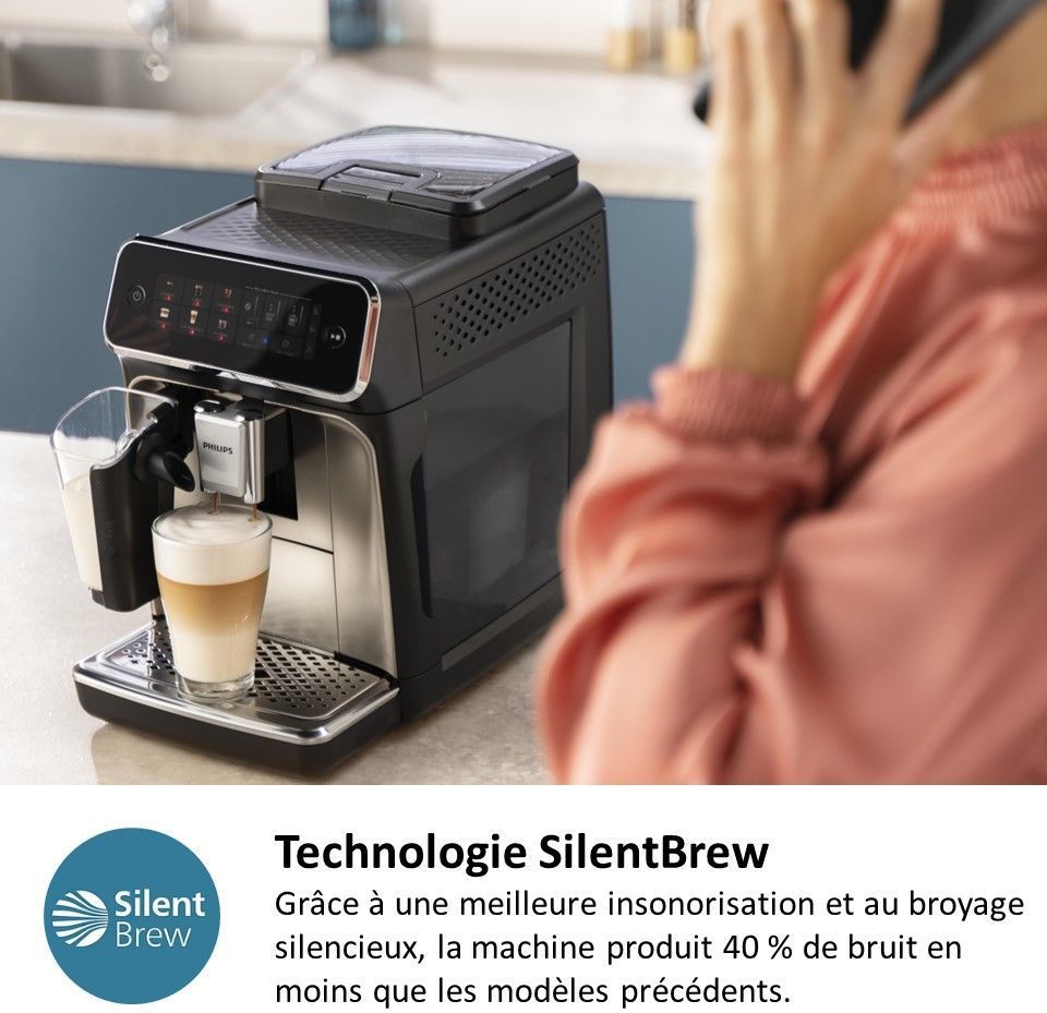 Cafetera espresso automática Philips EP5441/50 - Serie 5400 LatteGo - Depósito de agua de 1,8 L - 3 ajustes de temperatura - 12 ajustes de molinillo