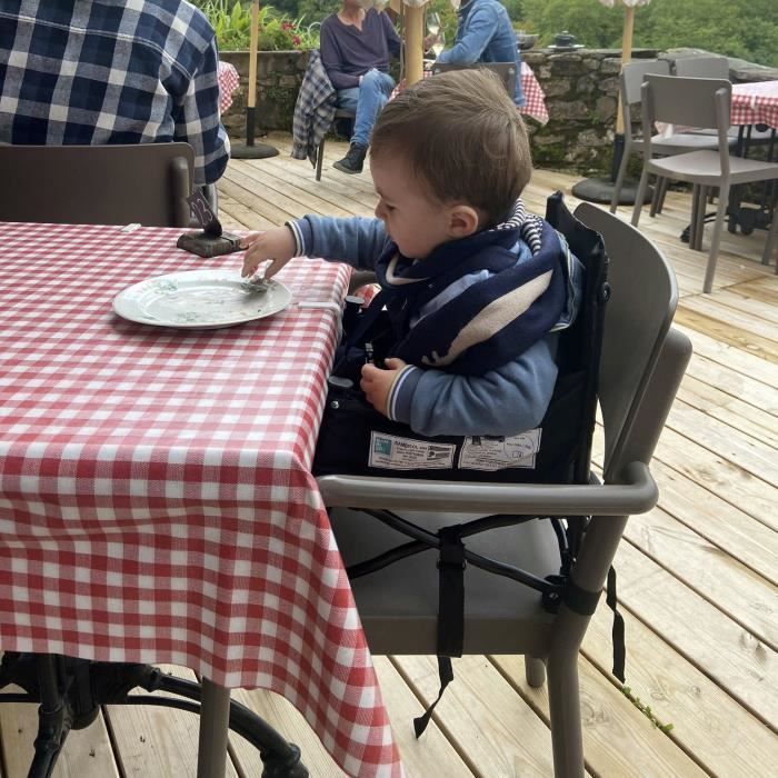 Seggiolino rialzato - BAMBISOL - 6-35 mesi - Si trasforma in sedia per bambini dai 3 ai 5 anni - Pieghevole - Nero