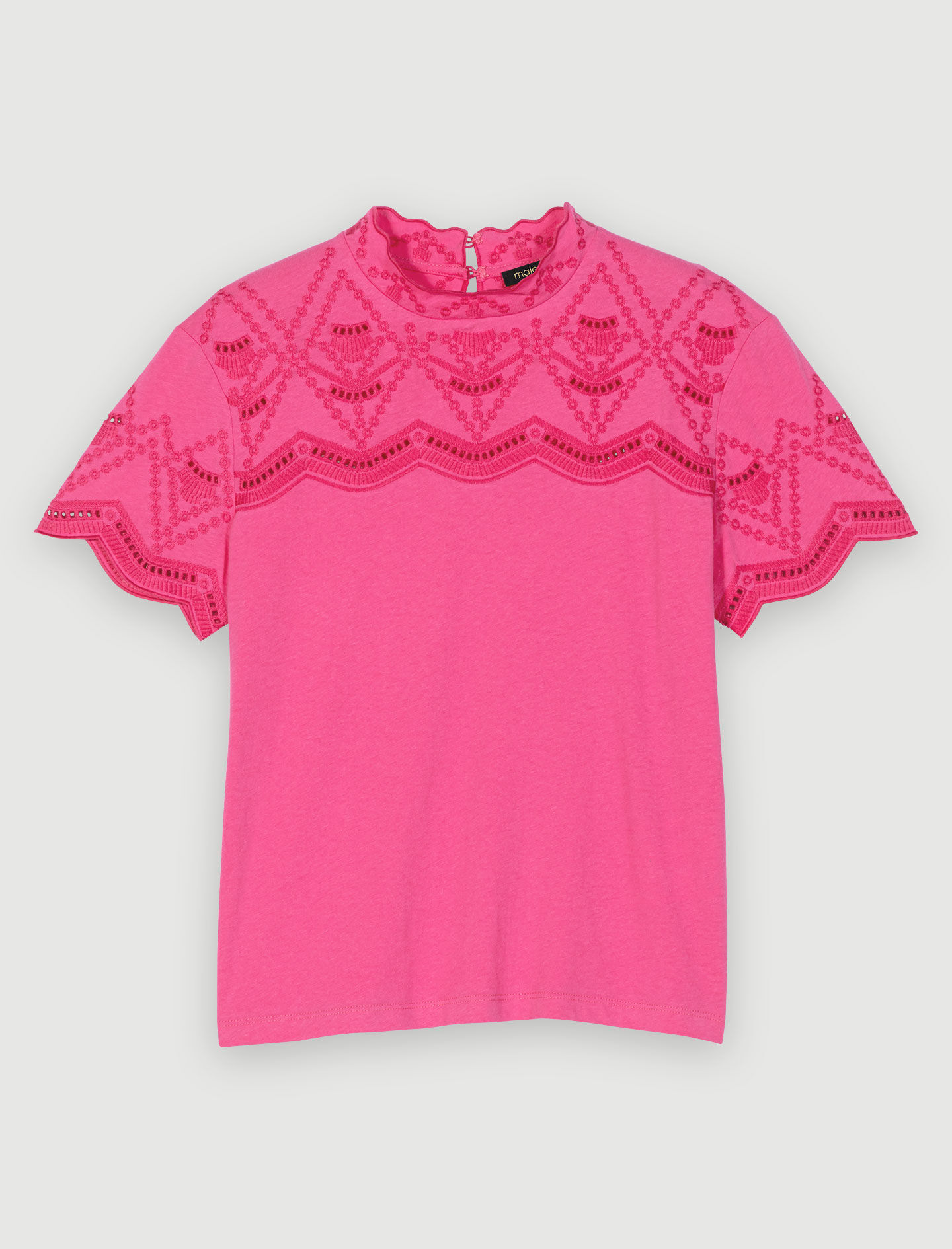 Tricou brodat - Fuchsia