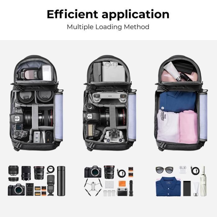 K&F Concept Sac à Bandoulière pour Appareil Photo, Sac Étanche pour Photographie, Sac pour Caméra Appareil Photo DSLR/SLR