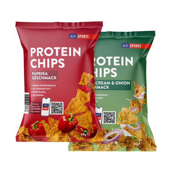 Chips de proteína sabor creme azedo e páprica, pacote com 12 unidades (12 x 60 g = 720 g)