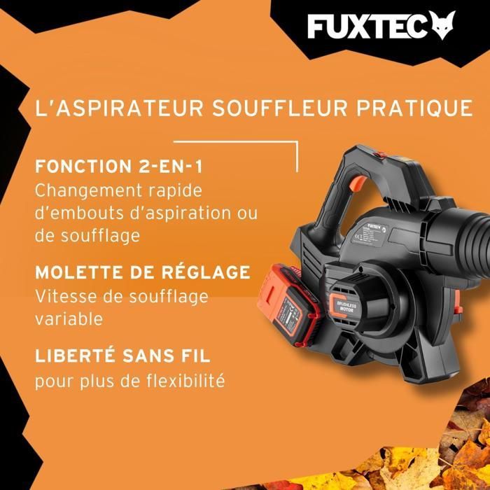FUXTEC 40V Battery-Powered Leaf Blower/Vacuum Kit FX-E2LBSSET