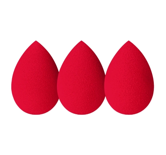 Ibra Makeup Blender Sponge zestaw gąbeczek do makijażu Czerwone 3szt