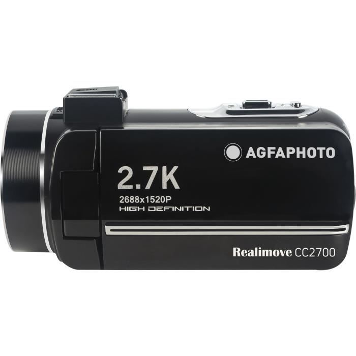 Caméscope AGFA PHOTO CC2700 Noir - Ecran tactile 3.0'' - 2,7K - Stabilisation Electronique DIS