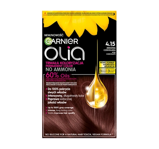 Garnier Olia trwała farba do włosów bez amoniaku 4.15 Mroźna Czekolada