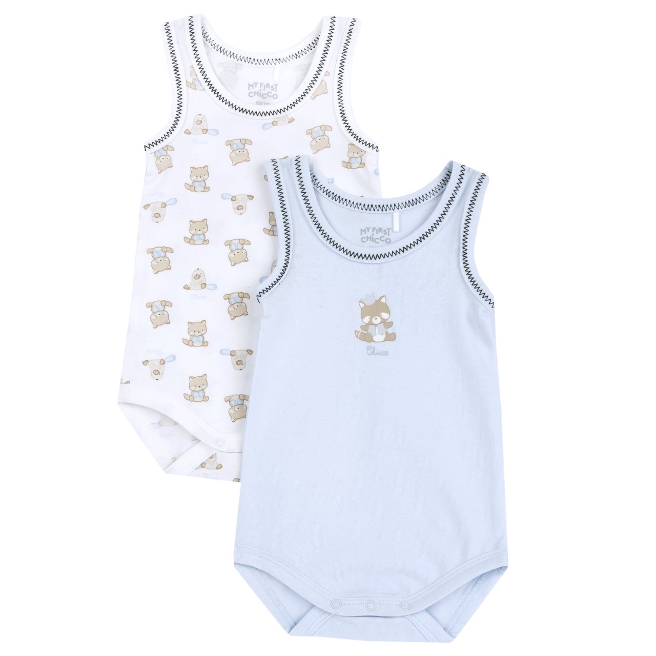 Lot de 2 bodys bleus à bretelles