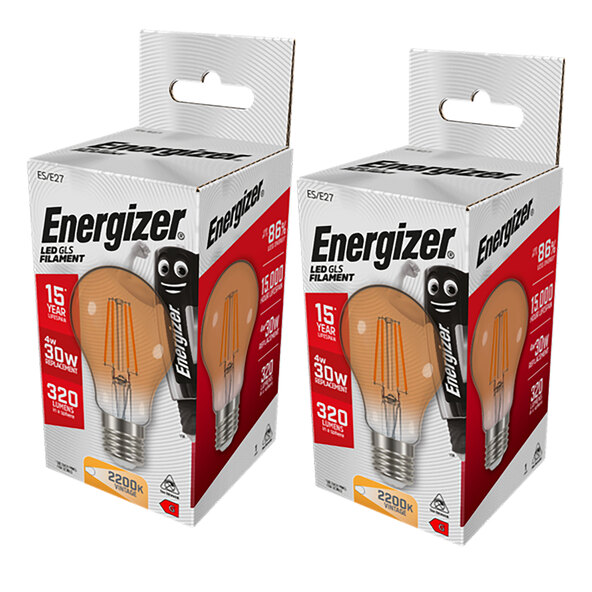 Λαμπτήρες LED E27 Gold GLS, σετ 2 τεμαχίων