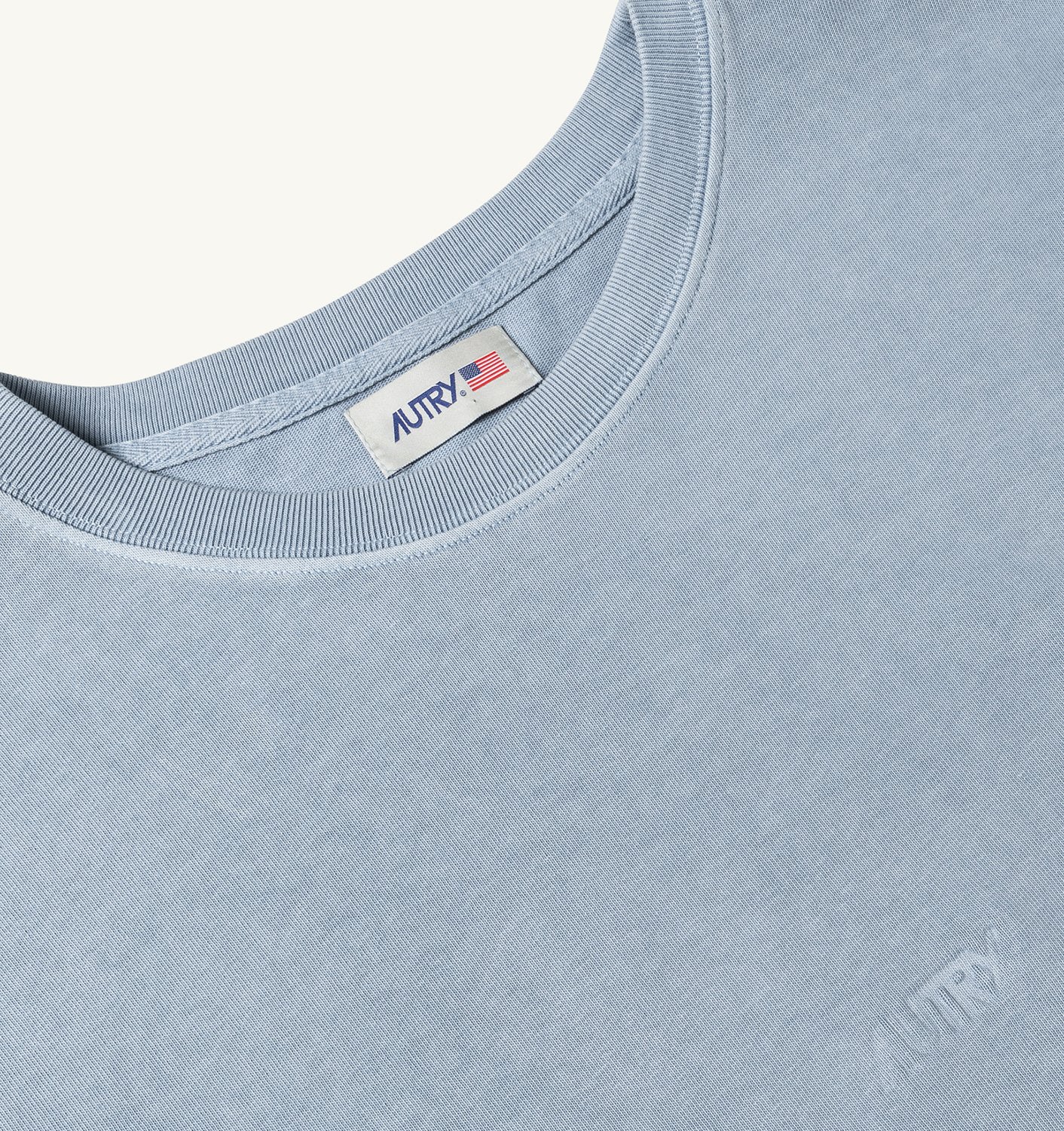 TRICOU ALBASTRU DIN JERSEY DE BUMBAC, CROIALĂ RELAXATĂ