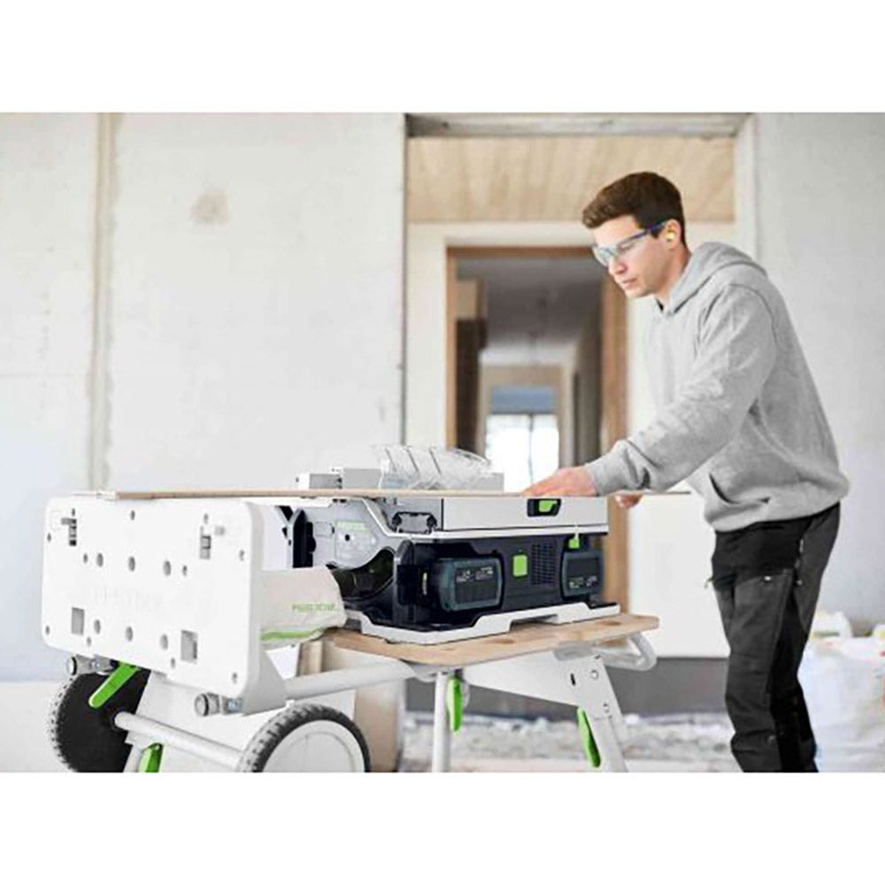 FESTOOL CSC SYS 50 18 V 168 mm batteridrevet sag Systainer 5,2 Ah Bluetooth-sett og underramme 577381