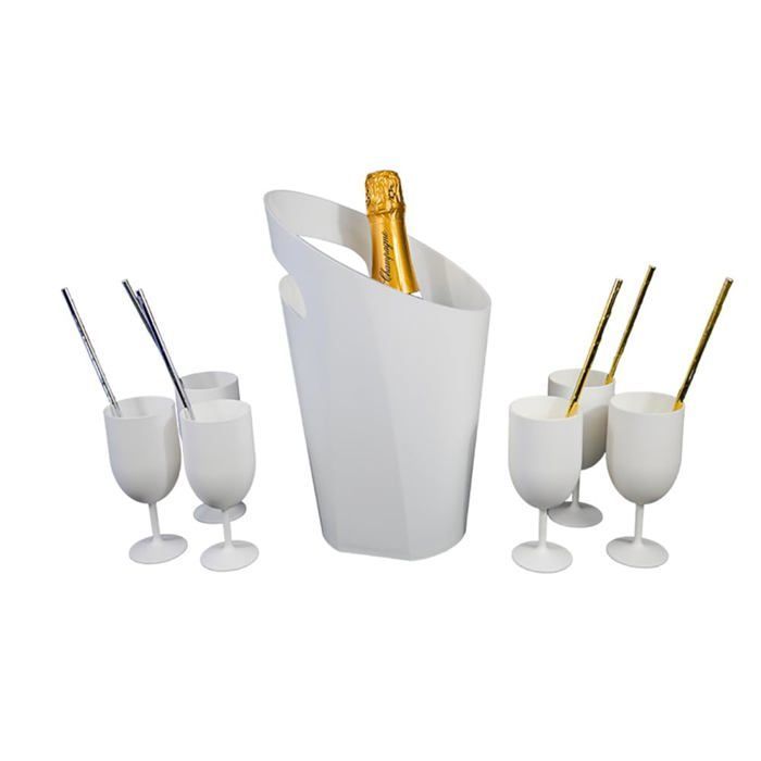 Eco Cup Reusable Wine Glasses 12cl (18cl to the brim) MADE IN FRANCE - Made of Polypropylene, White Glass