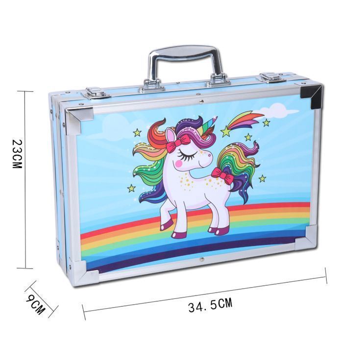 145 Set de dibujo infantil - Estuche de dibujo infantil, caja de aluminio y kit de dibujo, set de arte, estuche para colorear