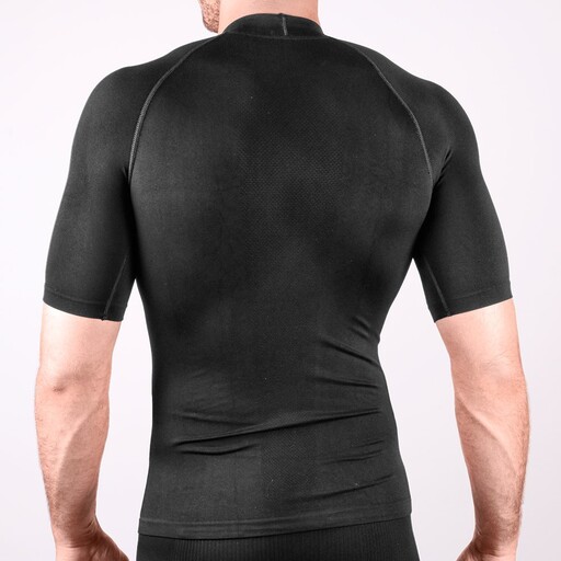  Schwarzes Kurzarm-Thermo-T-Shirt