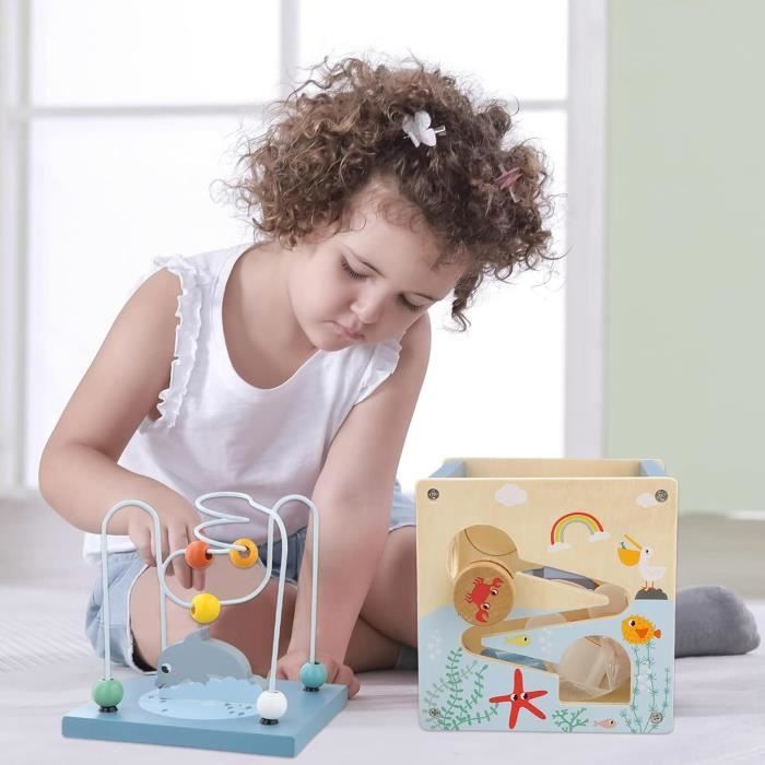 Activity Cube - Not specified - 6 in 1 - Natural wood - 12 months - Sensory educational