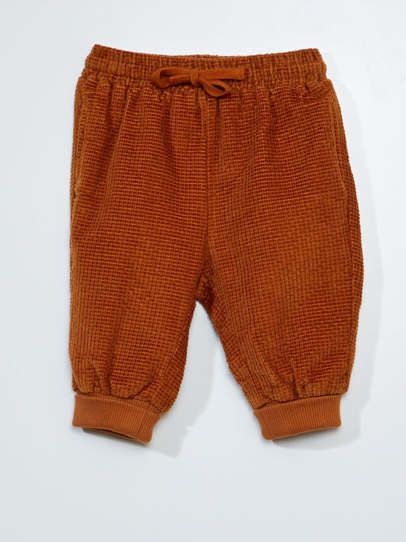 Pantaloni joggers in velluto - Sempre più confortevole - MARRONE