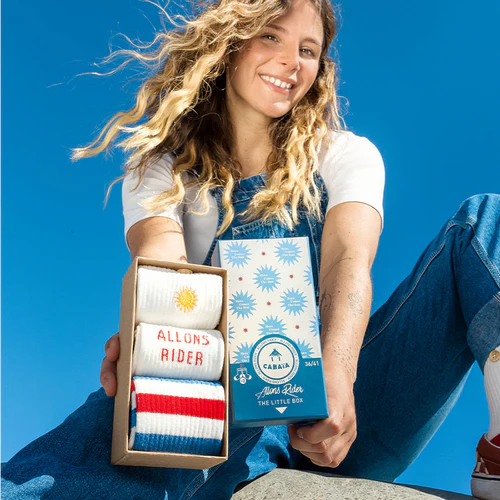 Cabaia Skarpetki „Nadchodzi słońce” – Let's Ride White