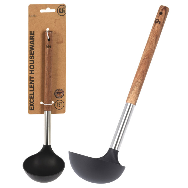 Łyżka Chochla Do Zup Sosów Gulaszu Drewno Akacjowe 31 Cm