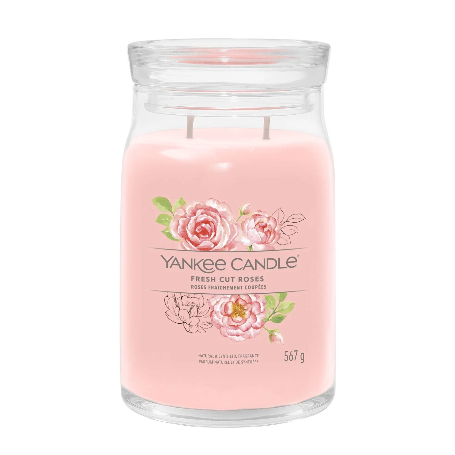 Signature Jar Candles Fresh Cut Roses - Candela Profumata