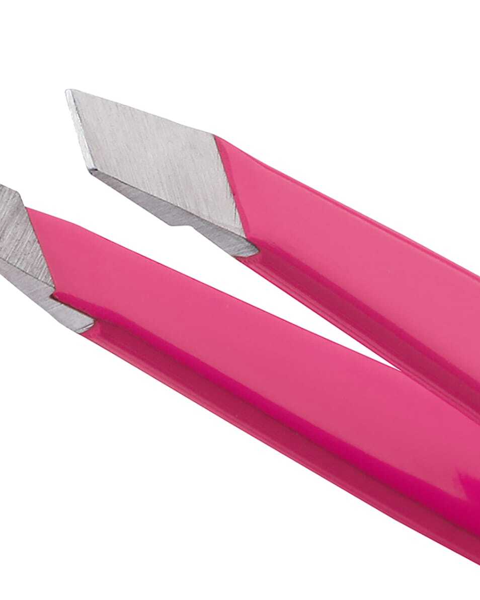 TWEEZERMAN MINI SLANT TWEEZER NEON PINK