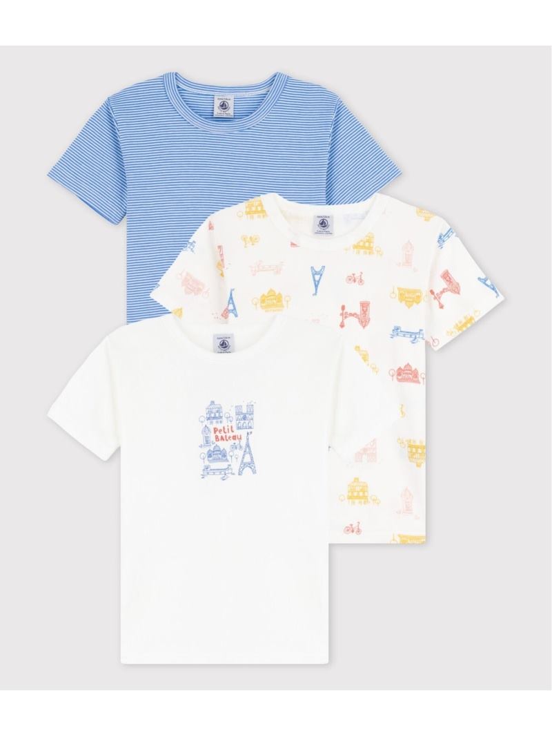 (K) Lot de 3 t-shirts imprimés à manches courtes
