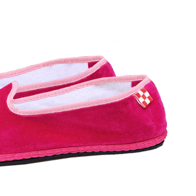 Friulische slippers van fuchsia fluweel