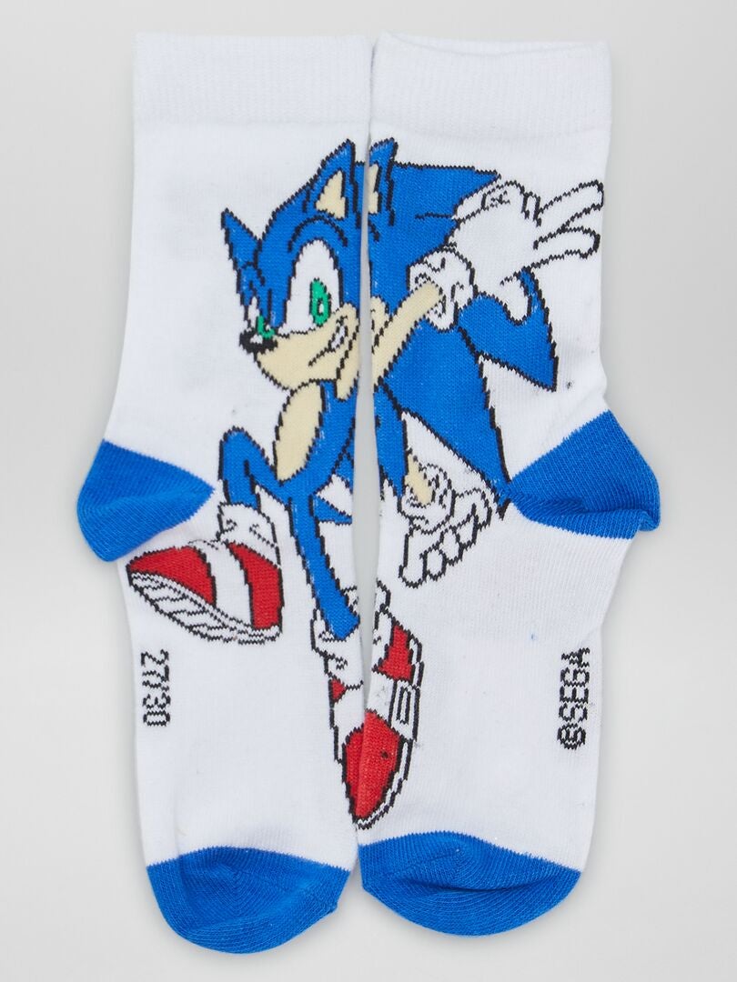 Conjunto de Meias Sonic - 3 Pares - AZUL