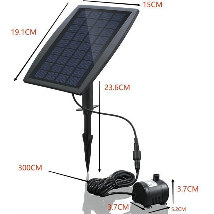Solar Fountain, DIY 2.5W Solar Floating Outdoor Fountain, New Solar Pond Pump with 8 Nozzles & 3M Cable