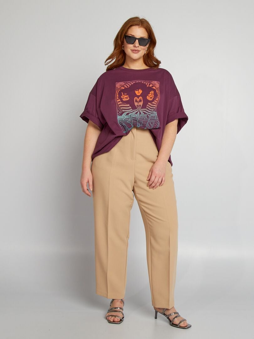 Camiseta de cuello redondo 'Kiss' - MORADA