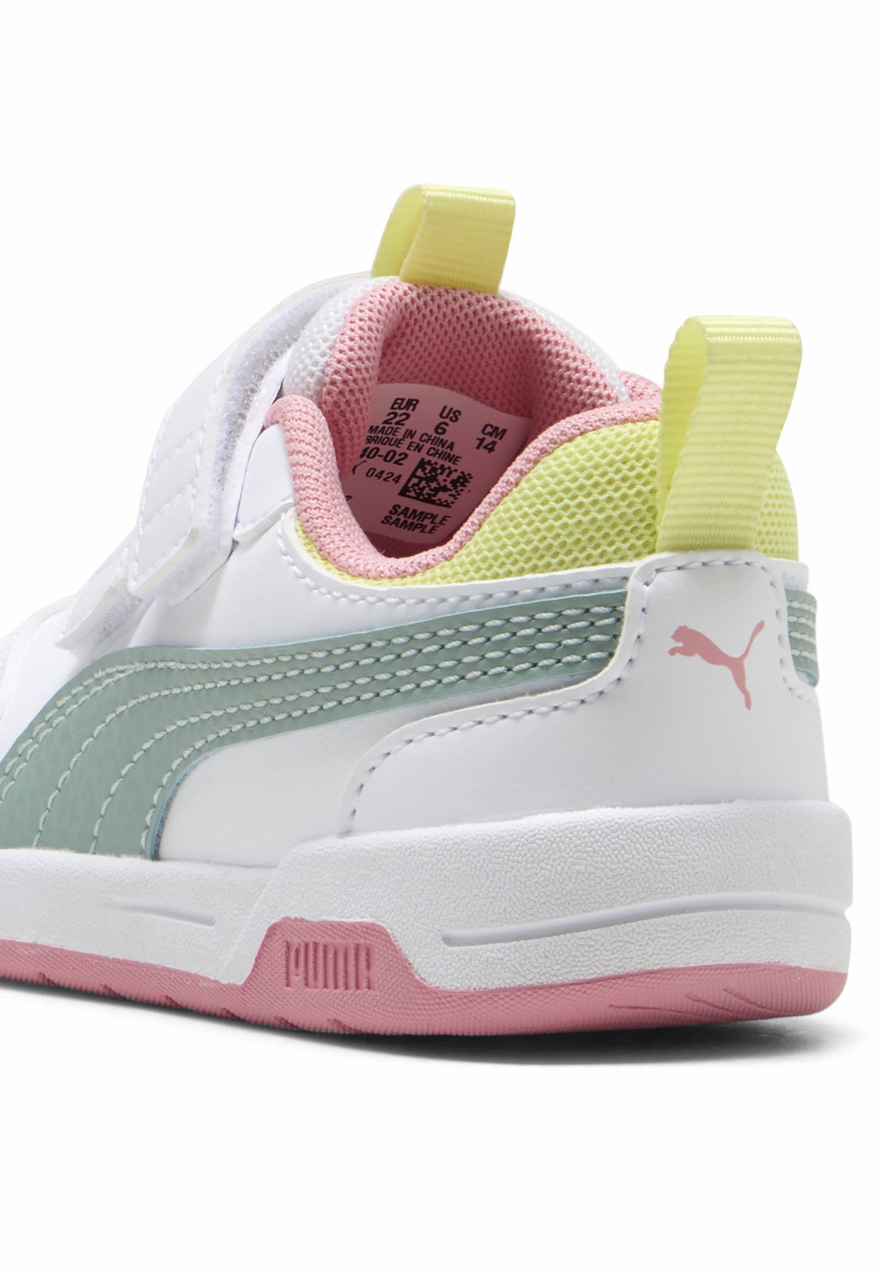 Puma MULTIFLEX - Babyschoenen - wit/licht mosgroen