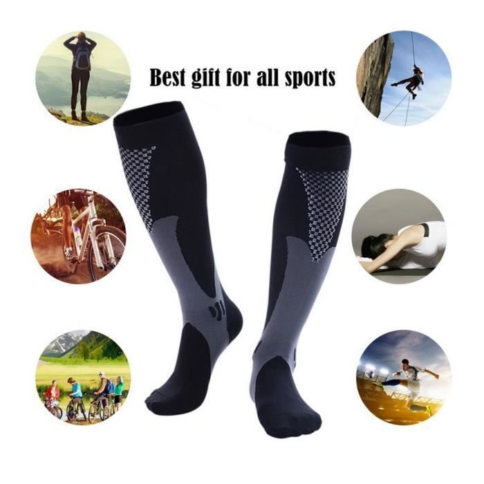 Chaussettes de compression, WOVTE 3pairs pour hommes et femmes, meilleur ajustement athlétique gradué.