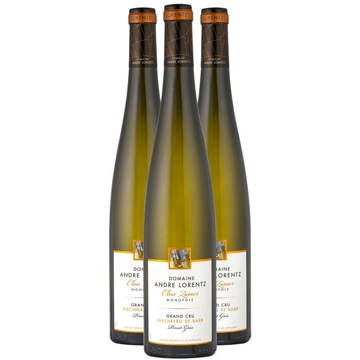 Domaine André Lorentz Alsace grand cru Kirchberg de Barr Clos Zisser Pinot Gris Demi-Sec 2022 - Alsace White Wine (3x75cl)
