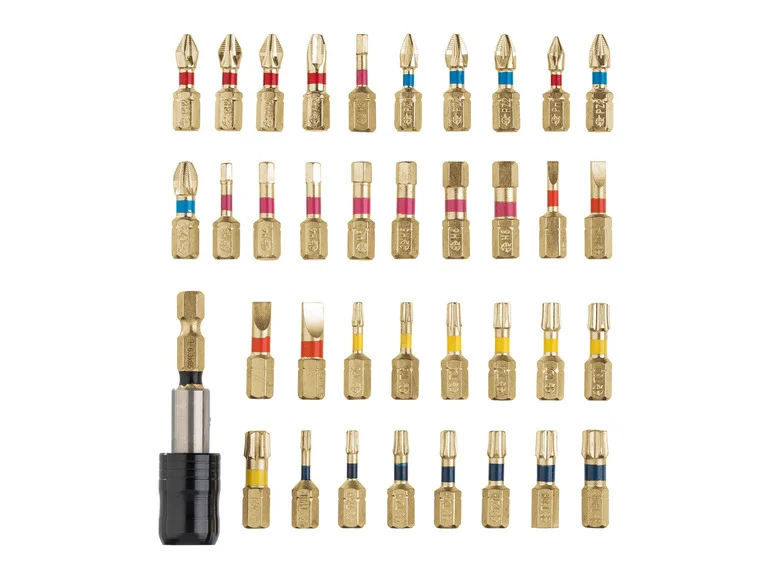 Conjunto de bits de torção PARKSIDE PERFORMANCE® (lubrificado) PBSP 2 D4 Conjunto de bits de torção dupla