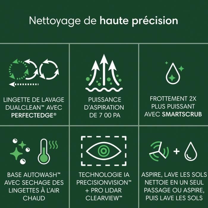 iRobot Roomba Plus 505 Combo + AutoWash - Base Multifonction - Lavage et séchage à l'air Chaud des lingettes - PrecisionVision IA