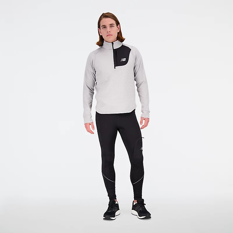 Miesten NB Heat Grid -pusero, jossa puolivetoketju - ATHLETIC GRAY