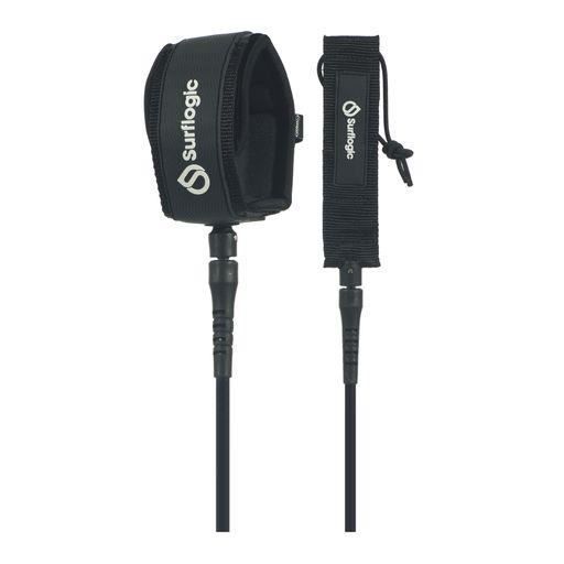 Surflogic Leash for SUP/Longboard - Black - One Size - 10' (3m) - 8mm (5/16